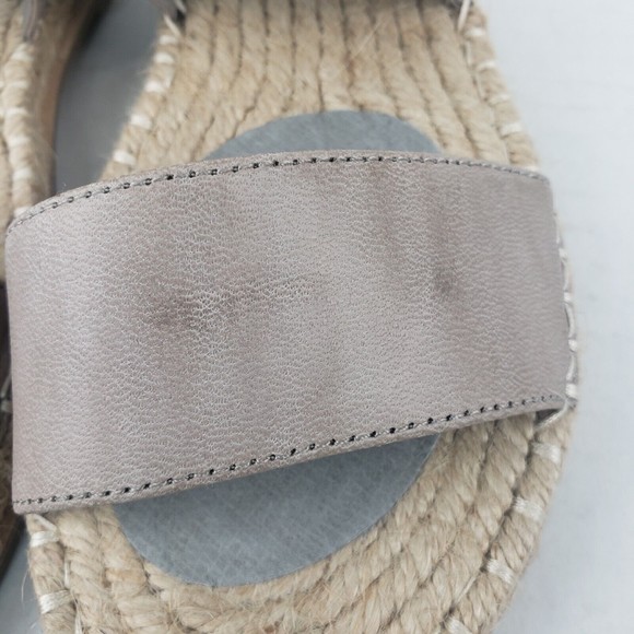 Eileen Fisher Max Womens Leather Ankle Strap Espadrilles Sandals cement grey 6 - Picture 6 of 14